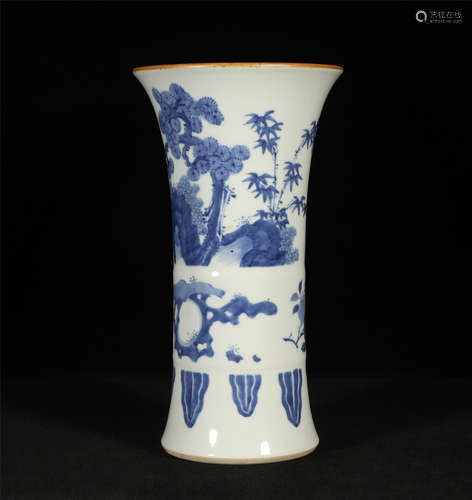 Blue and White Beaker Vase Shunzhi Style