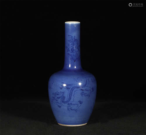 Blue Glazed Vase Qianlong Style