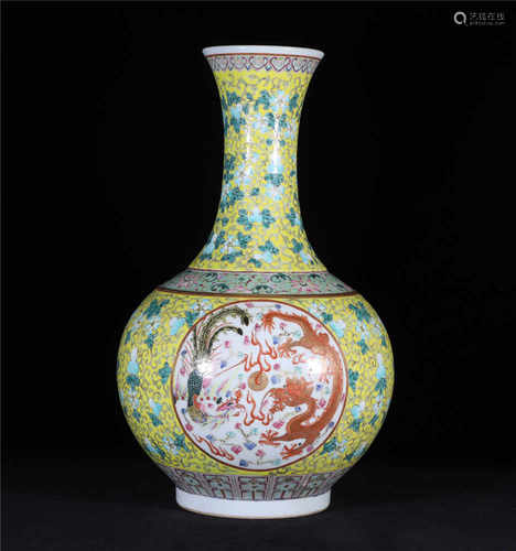 Famille Rose Decorative Vase Guangxu Style