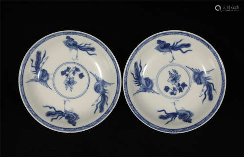 Blue and White Dishes Kangxi Style