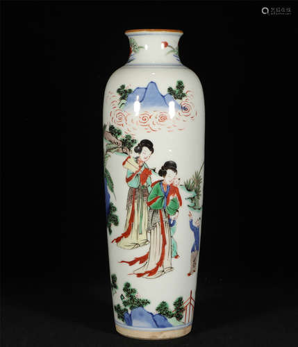 Famille Verte Sleeve Vase Shunzhi Style