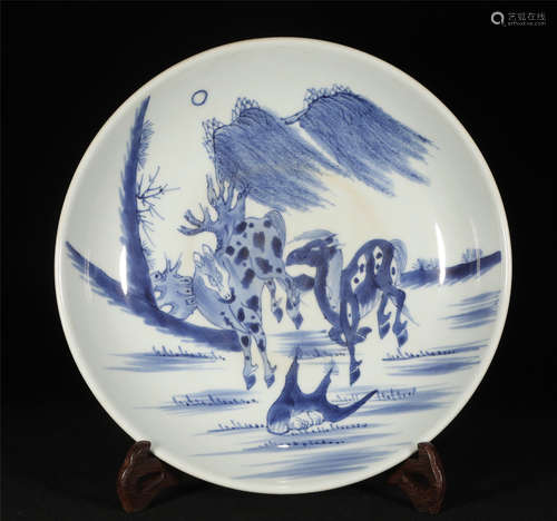 Blue and White Plate Yongzheng Style