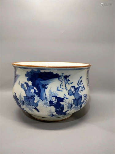 Blue and White Censer Chongzhen Style