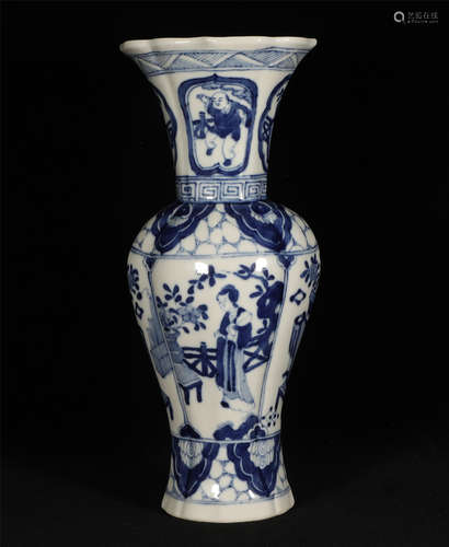 Blue and White Yenyen Vase Qing Style