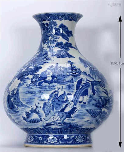 Blue and White Yuhuchunping Qianlong Style