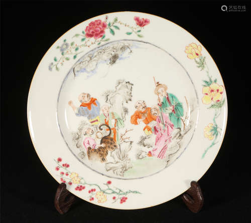 Famille Rose Plate Yongzheng Style