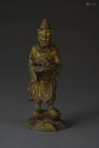 Copper and Golden Human Character Ornament from Yuan