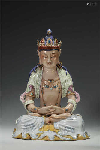 Kiln of the Buddha of immearsurable life Statue from Qing