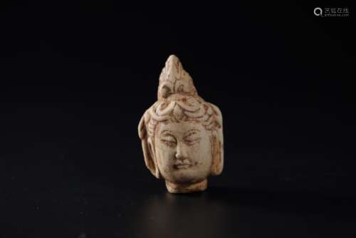 White Jade Buddha Head from Tang