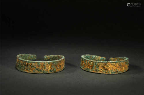 Copper and Golden Bracelet from Liao