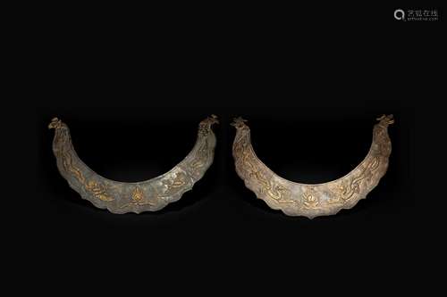 A Pair of Silvering and Golden Belt from Liao