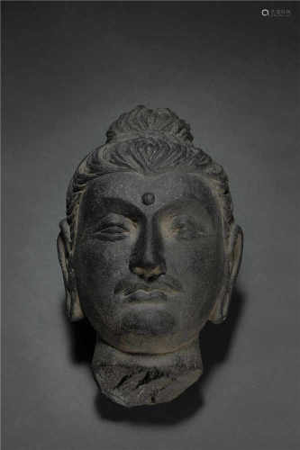 Stone Carved Buddha Head Statue from 4th Century