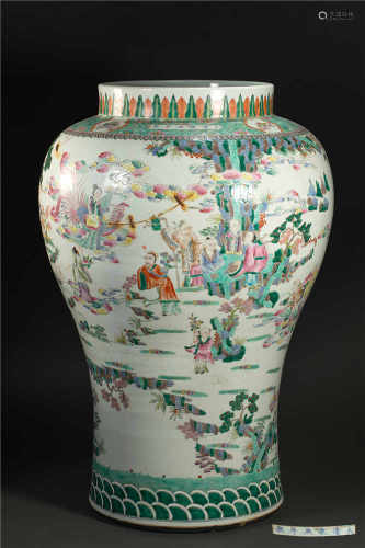 Pink Glazed Immortal Giant Pot from Qing