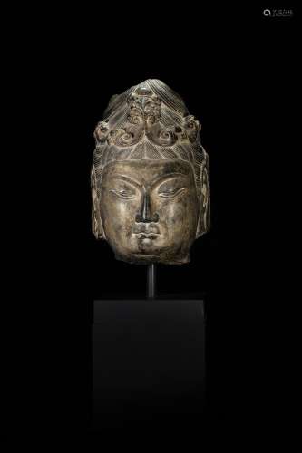 TianLong Stone Carved Buddha Head from Northern Wei