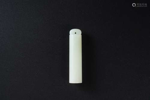 White Jade Tube Ornament from Qing