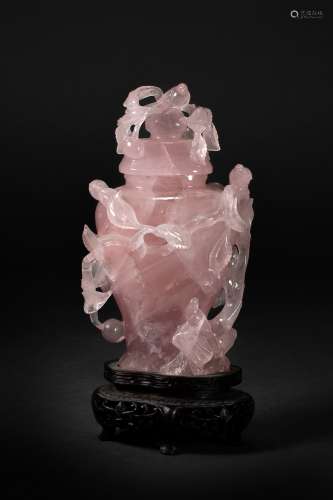 Pink Crystal Showing Vase from Qing