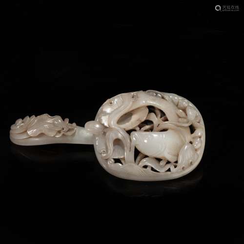 A Set of Carved fish Grain Belt Hook from Yuan
