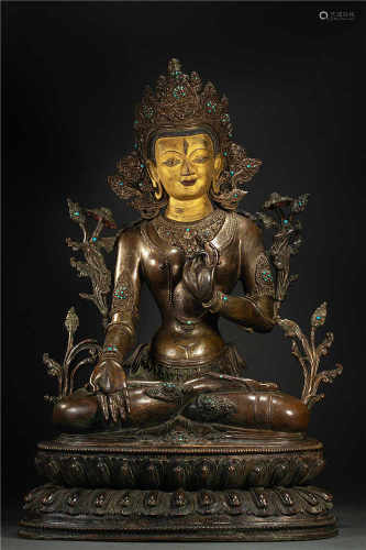 Copper Tara Statue from Qing