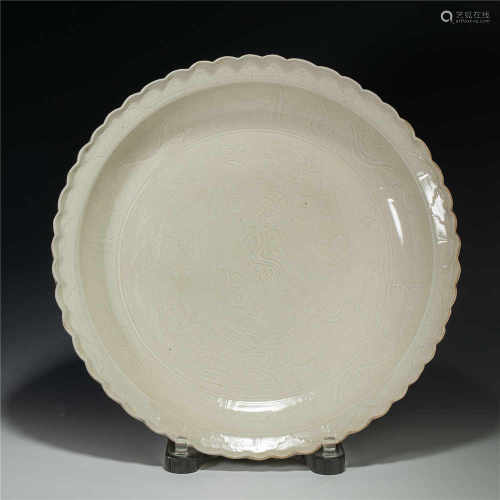 White Glazed FeiTian Plate from Liao