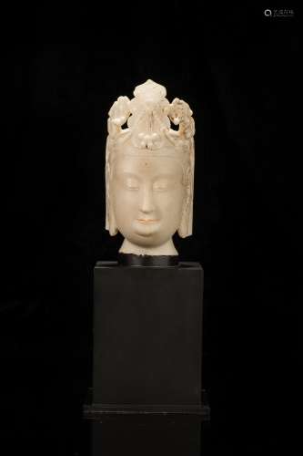 White Stone Buddha Head Statue from Northern Qi