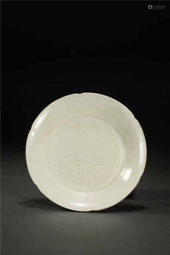 Ding kiln Plate with Mandarin Duck from Song