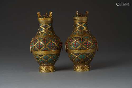 Silvering and Golden Inlaying with Tophus Vase from Han
