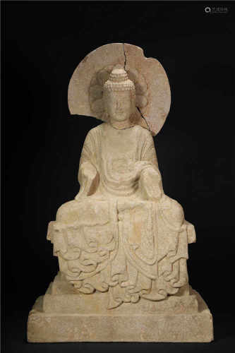 Stone Holding Back Buddha Statue from Northern Wei