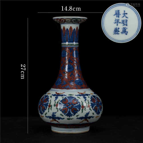 JiaQing Style Blue and White Kiln Vase from Ming