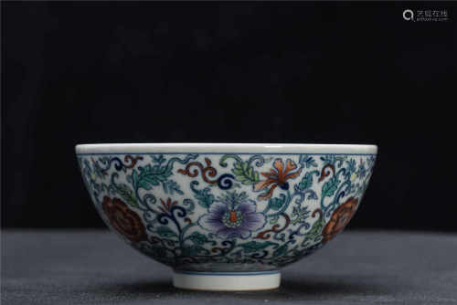 Colored Branches Flower Bowl from Qing