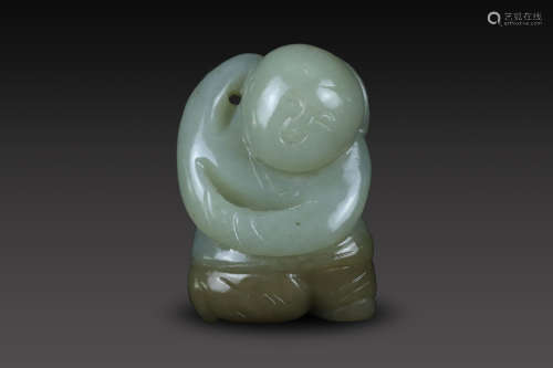 White Jade Child Statue from Song