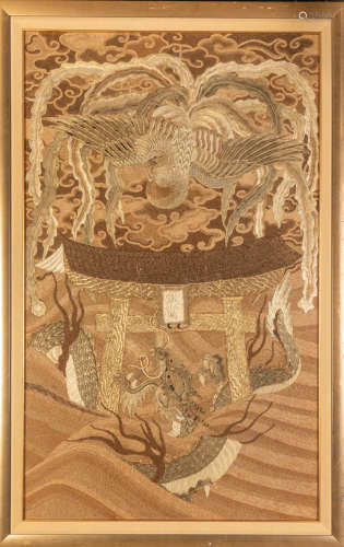 Lg Chinese Antique Embroidery Panel