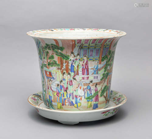 Chinese Antique Famille Rose Porcelain Plant Pot