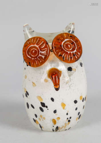 Hand Blown Art Glass Owl