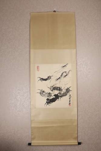 Vertical Painting :Shrimps   by Qi Baishi