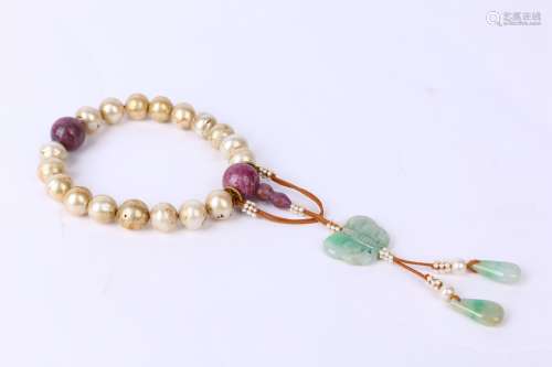 Pearl Handheld Bracelet with Eighteen Beads ,Qing Dynasty