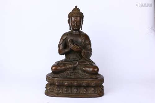 Old Collection.Alloy Copper Statuette of Shakyamuni