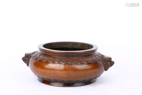 Old Collection. Copper Bodied Censer with Double Animal-shaped Ears