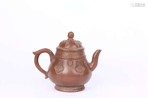 Zisha Teapot with Design of the Eight Taoist Instruments