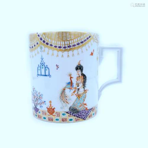 Mug with Designs of a Lady and a Peacock  by Mason , The Thousand and One Nights  ,  in around 1934-1945