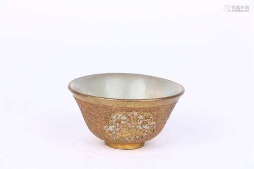 Gilt Siver Plated Glass Bowl