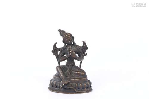 Old Collection.Copper Statuette of Buddha