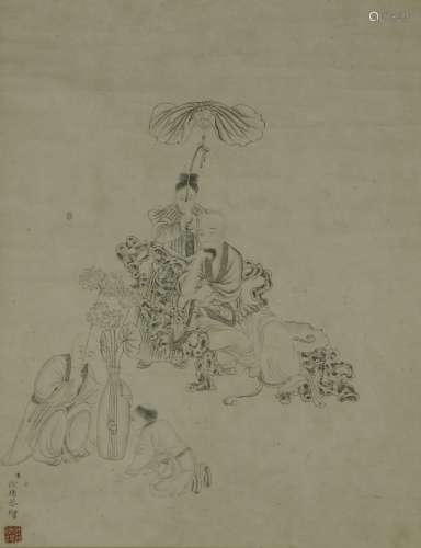 Vertical Figure Painting by Xu Yang