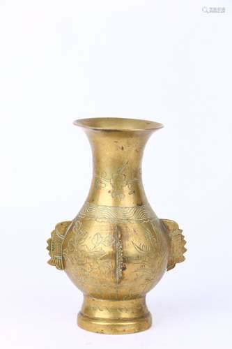 Overseas Backflow.Gilt Copper Vase