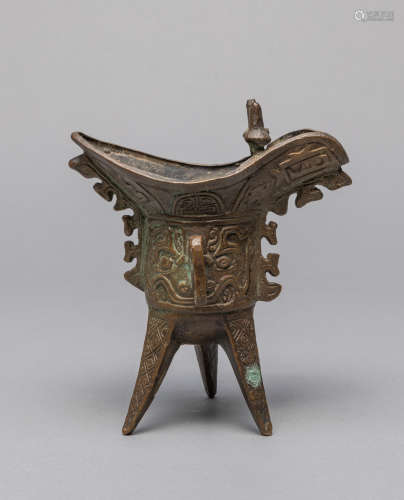 Chinese Bronze Tall Cup