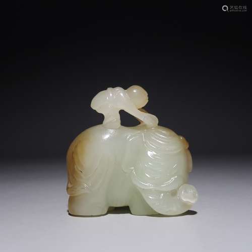 chinese hetian jade elephant ornament