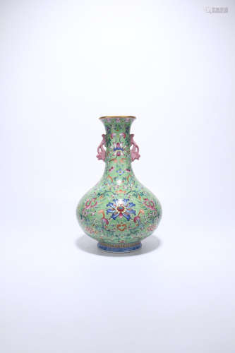 chinese enamel porcelain binaural vase