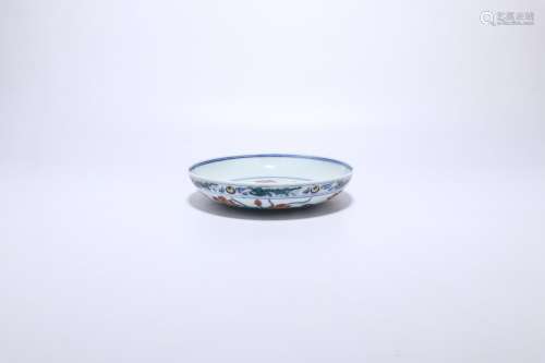 chinese blue and white doucai porcelain plate