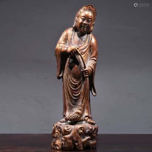 chinese carved boxwood figure ornament