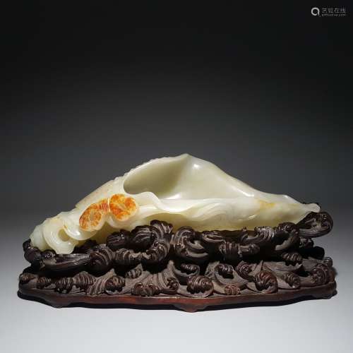 chinese hetian jade seed material conch ornament