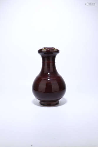 chinese flambe glazed porcelain six-hole vase
